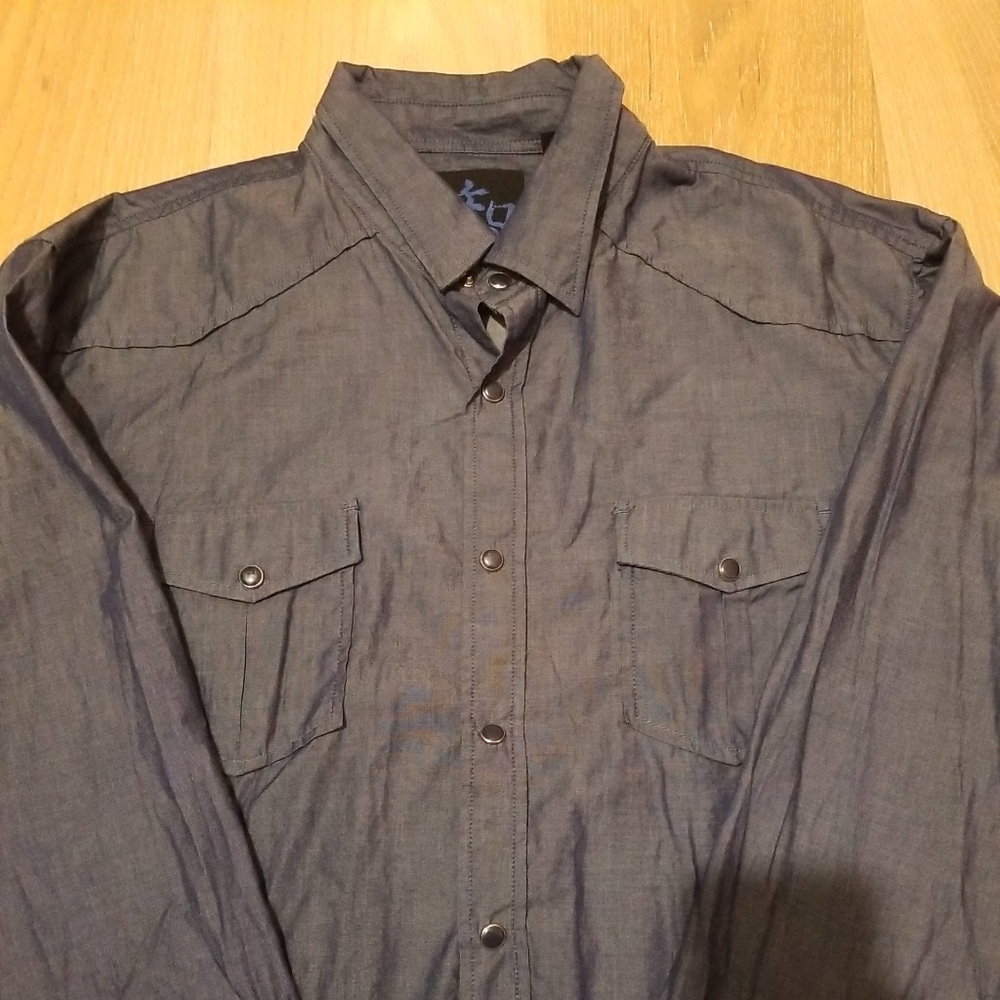 Age Of Wisdom Long Sleeve XL Blue Button Down
